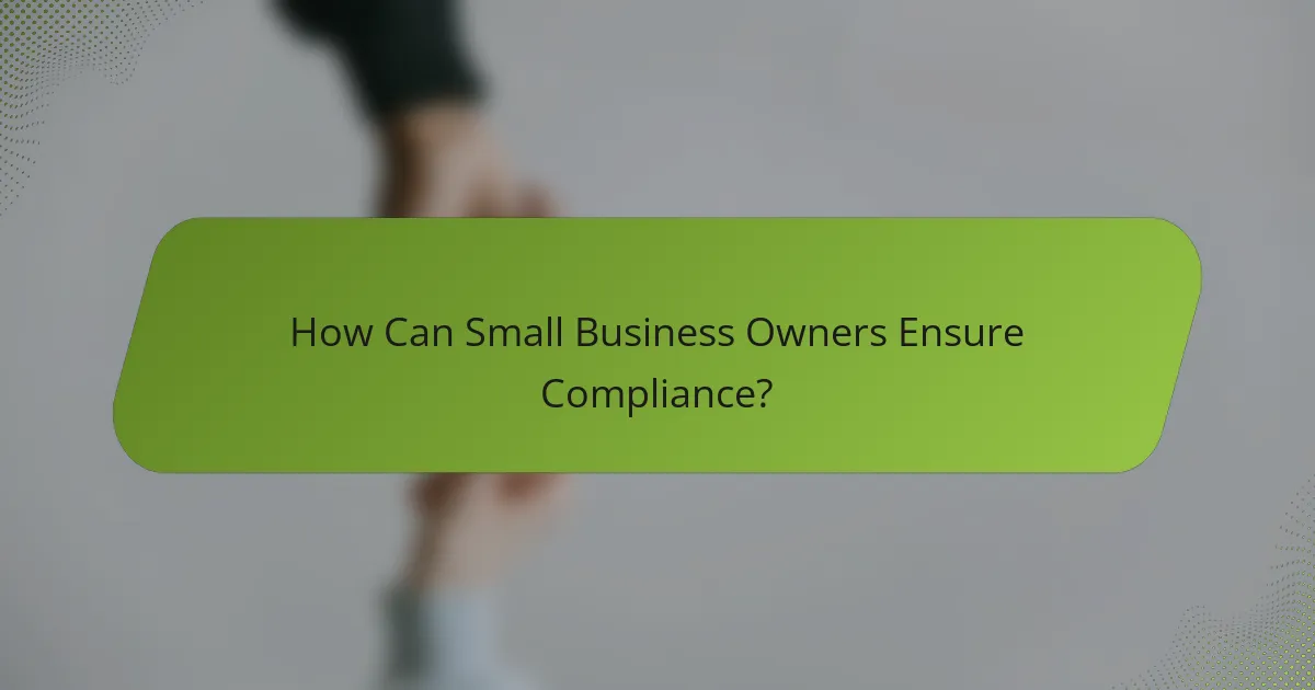 How Can Small Business Owners Ensure Compliance?