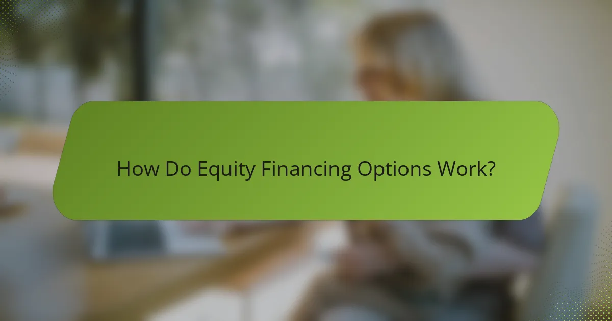 How Do Equity Financing Options Work?