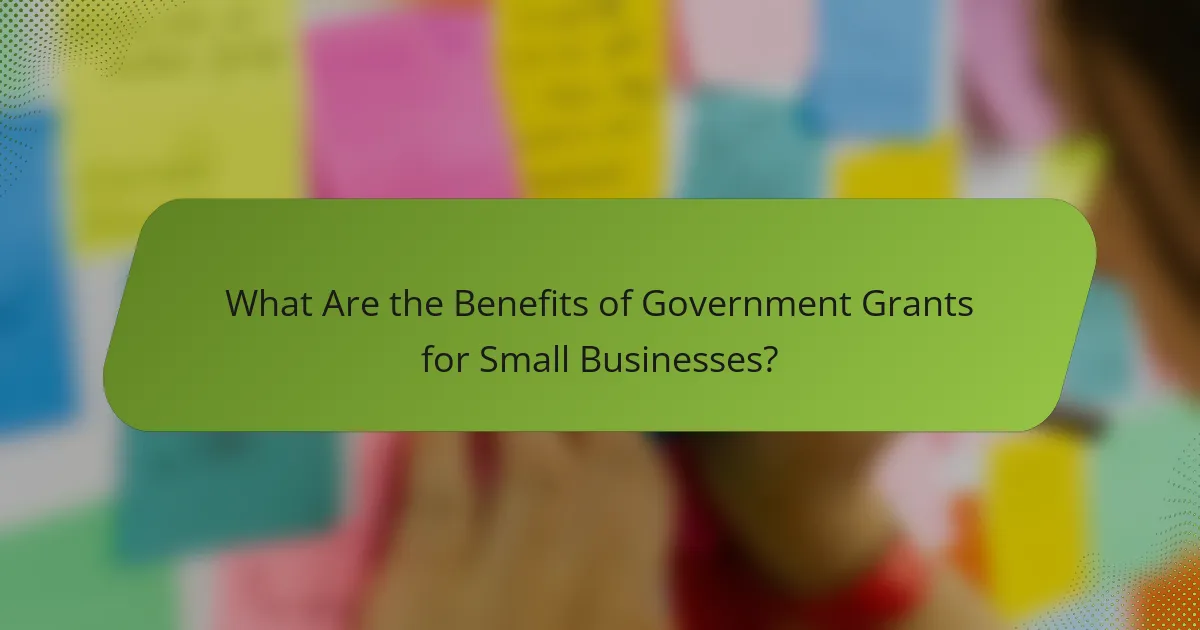 What Are the Benefits of Government Grants for Small Businesses?