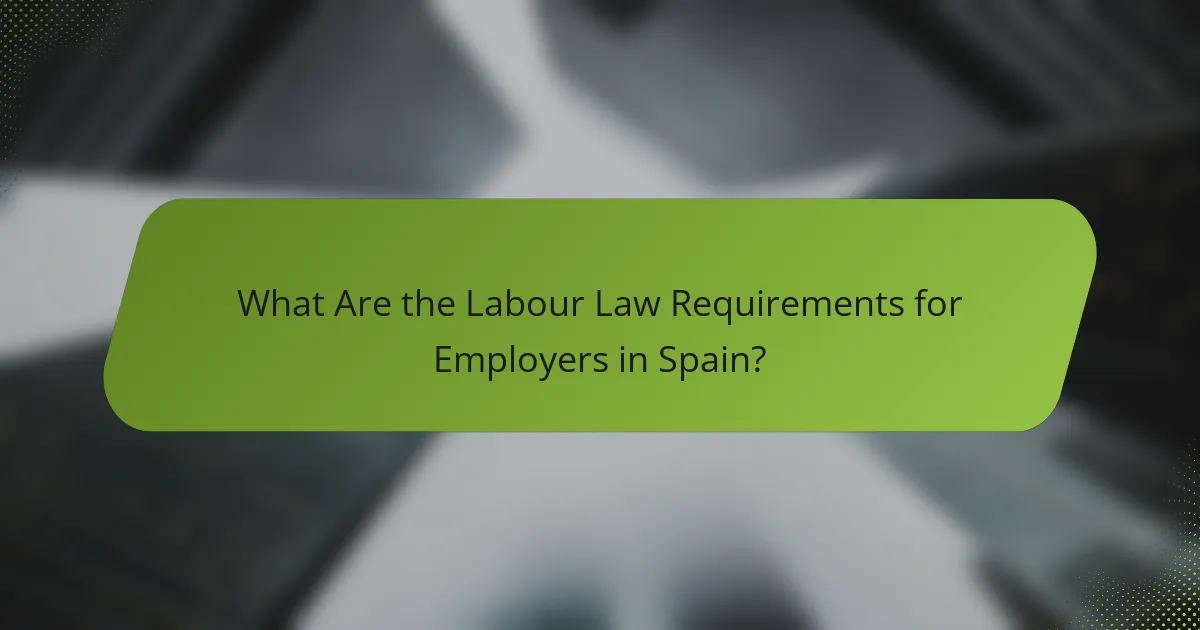 What Are the Labour Law Requirements for Employers in Spain?