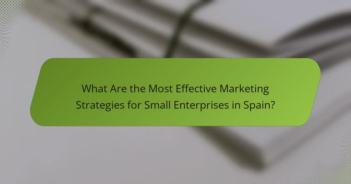 What Are the Most Effective Marketing Strategies for Small Enterprises in Spain?