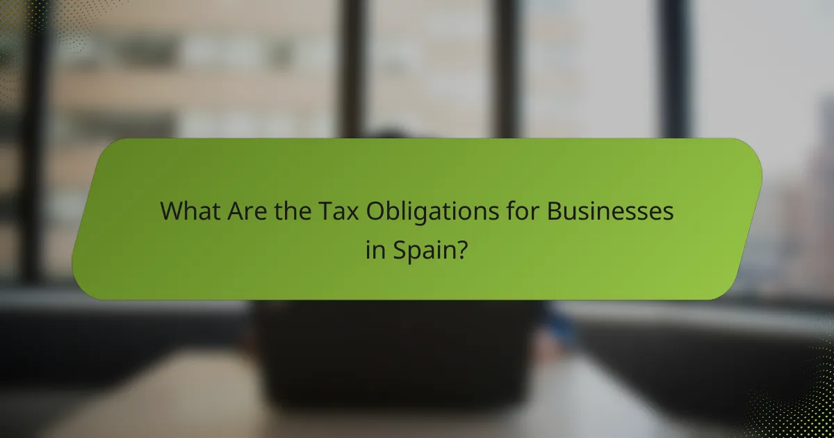 What Are the Tax Obligations for Businesses in Spain?