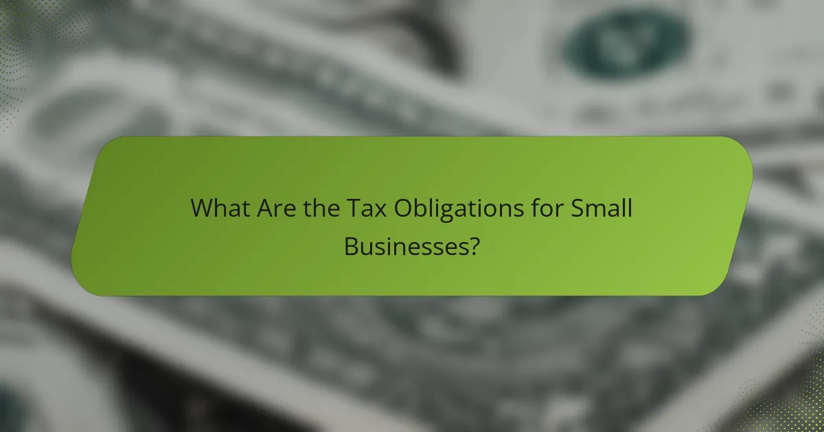 What Are the Tax Obligations for Small Businesses?