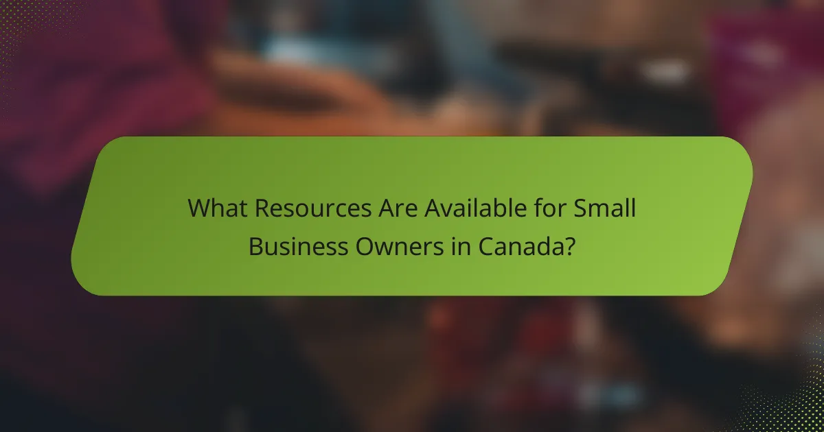 What Resources Are Available for Small Business Owners in Canada?